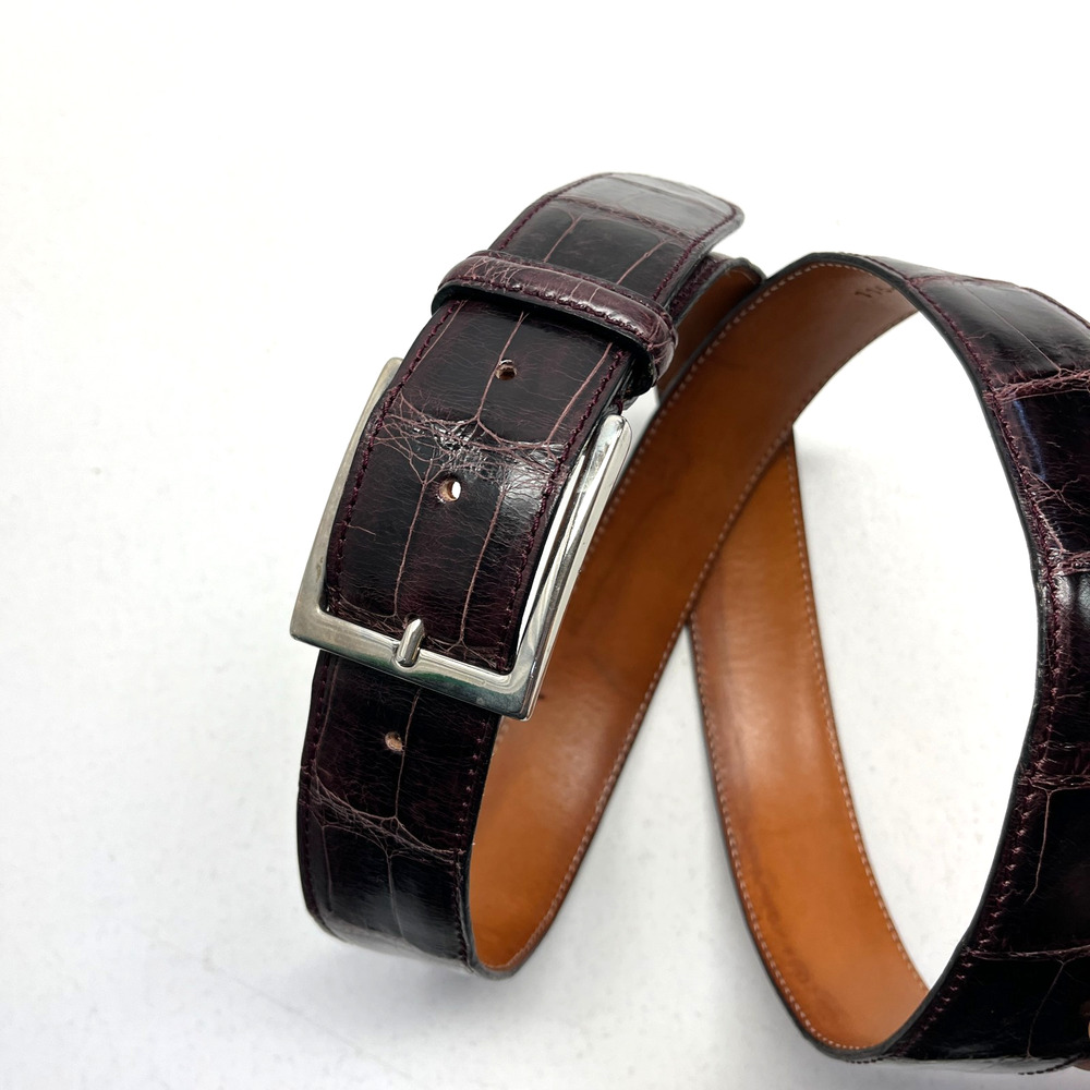 Domencia Vacca Mens Genuine Alligator 115/130 purple Belt